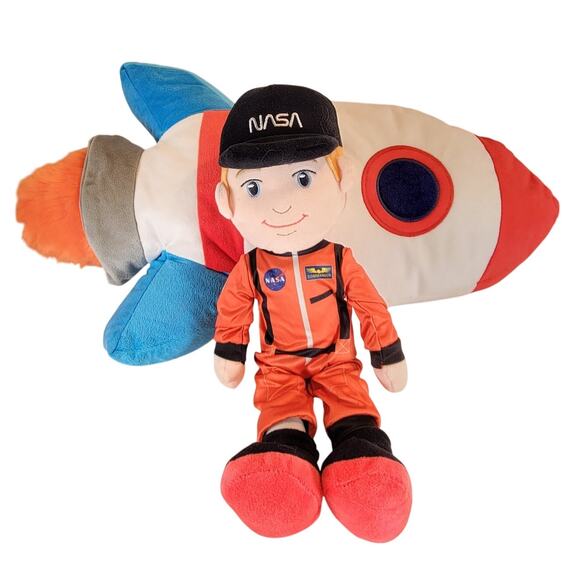 NASA Plush Astronaut Doll & Rocket Ship Toy Set 2023 Plushible 20" 16" Plushies - Picture 1 of 16